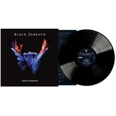 Black Sabbath Cross Purposes album sleeve and black vinyl record